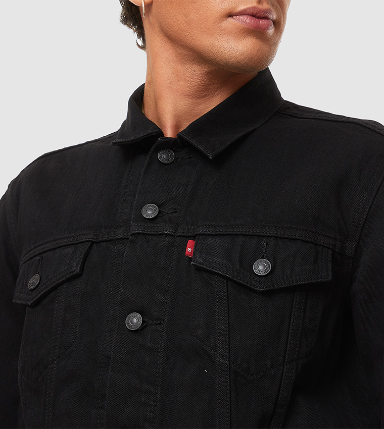 Down collar trucker top jacket