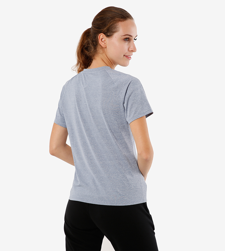 V-Neck Short Sleeves T-shirt - Blue