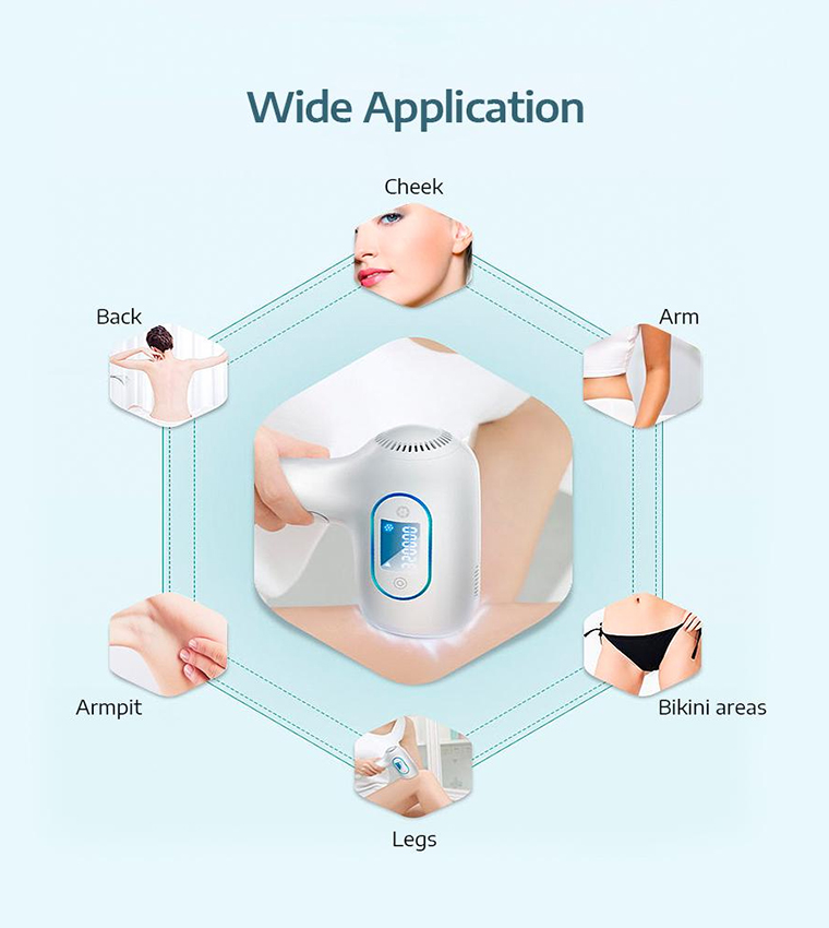 Cold Ipl Laser Hair Removal Epilator 1000 gm
