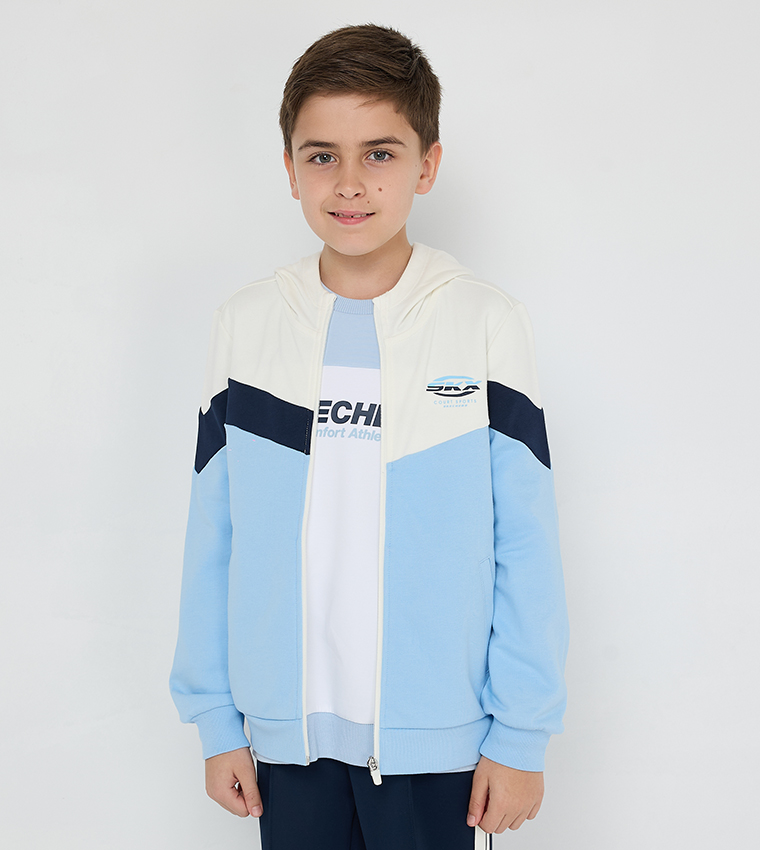 Color Block Hooded Jacket