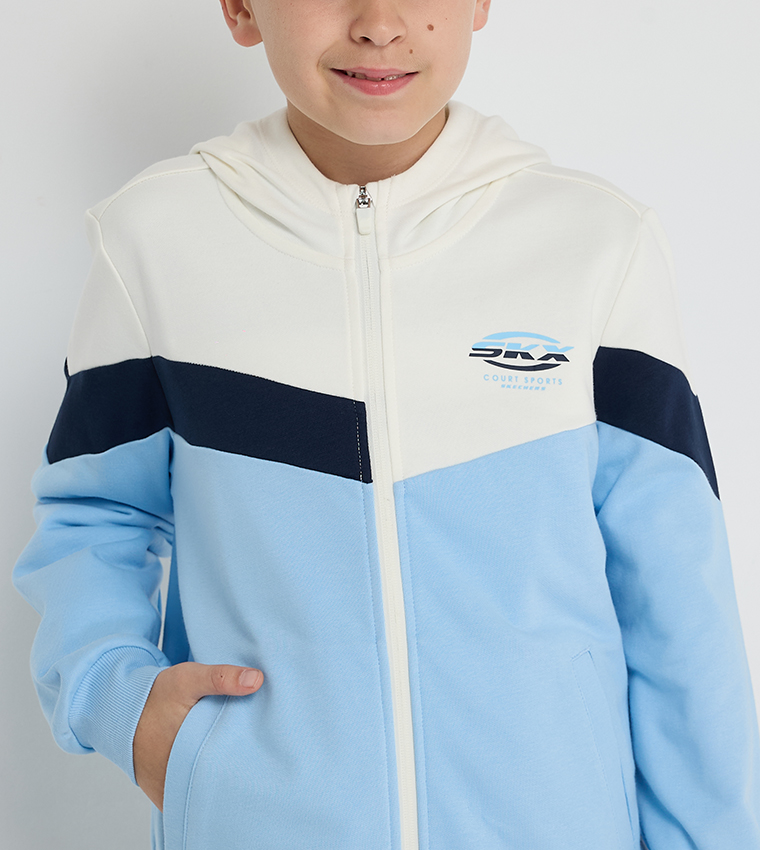 Color Block Hooded Jacket