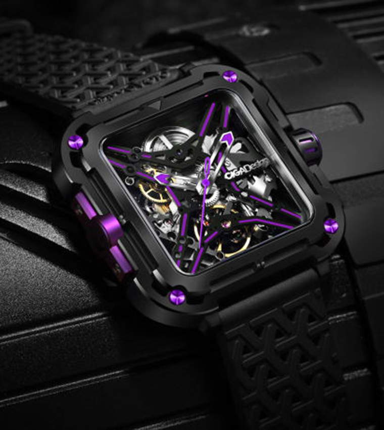 X Series Stainless Steel Purple Analogue Watch