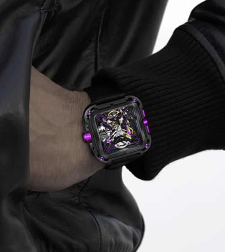 X Series Stainless Steel Purple Analogue Watch