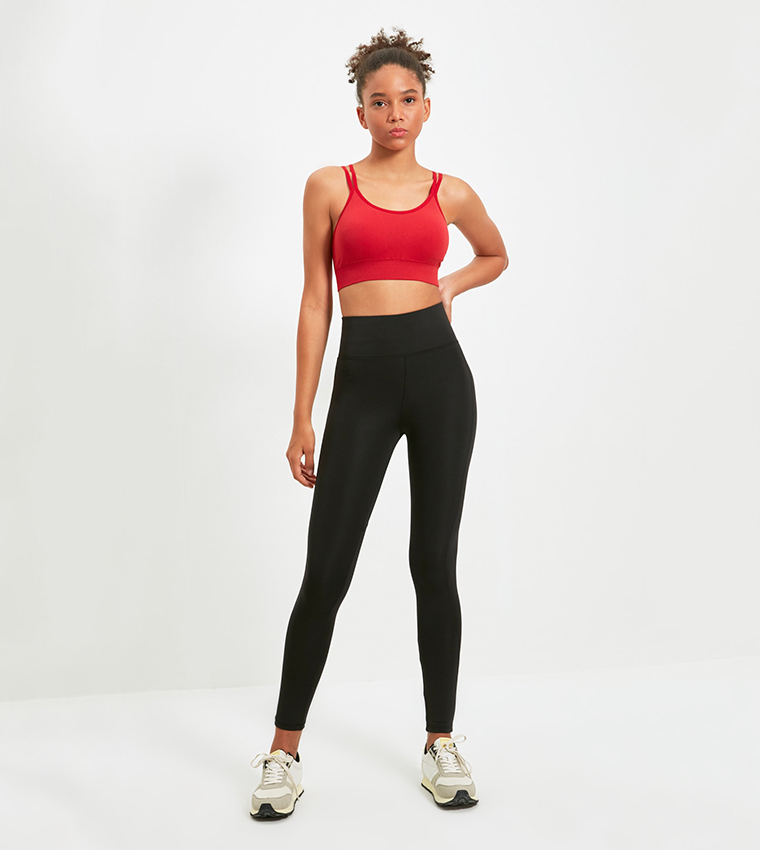 Buy Trendyol Black Seamless/Seamless Support Back Detail Sports