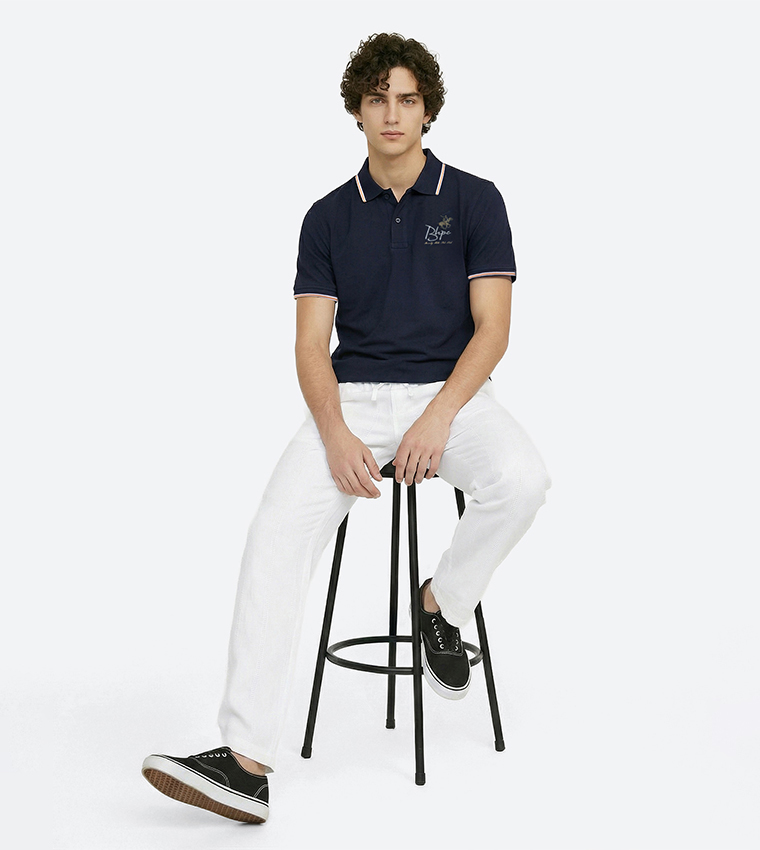 Logo Detail Short Sleeves Polo T-Shirt