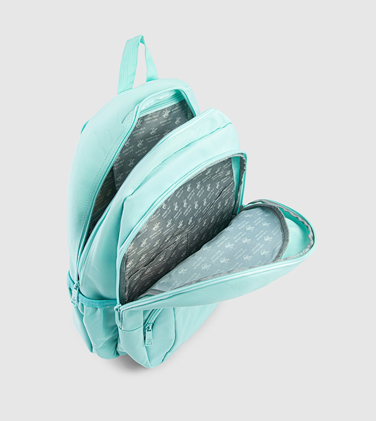 Logo Embroidered Zippered Backpack