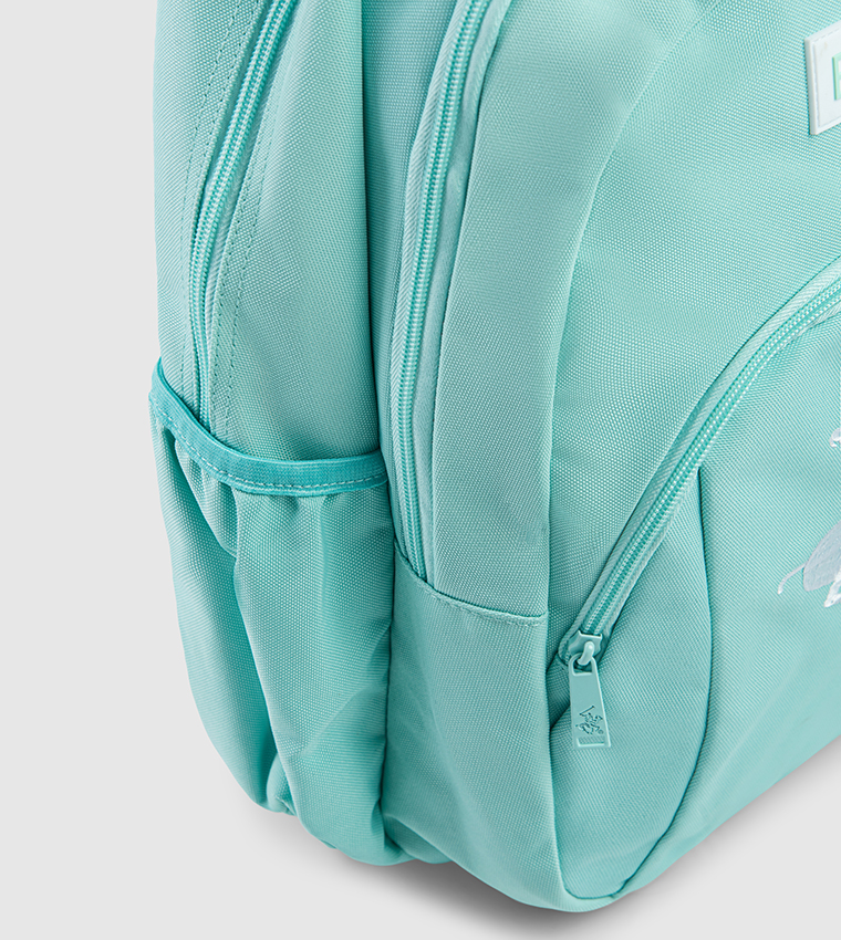 Logo Embroidered Zippered Backpack