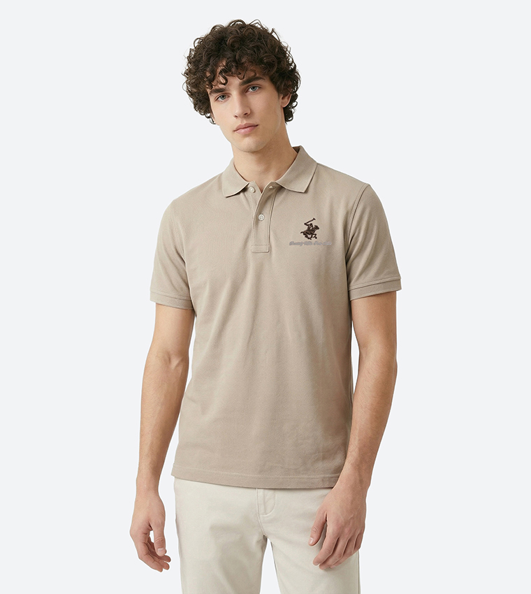 Logo Embroidered Short Sleeves Polo T-Shirt