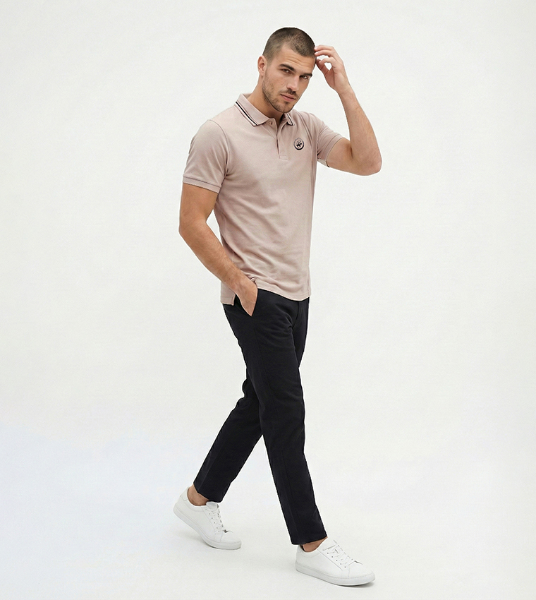 Logo Embroidered Short Sleeves Polo T-Shirt