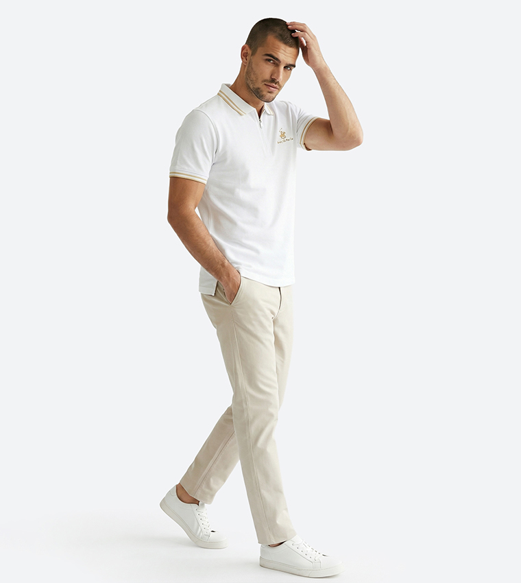 Logo Embroidered Short Sleeves Polo T-Shirt