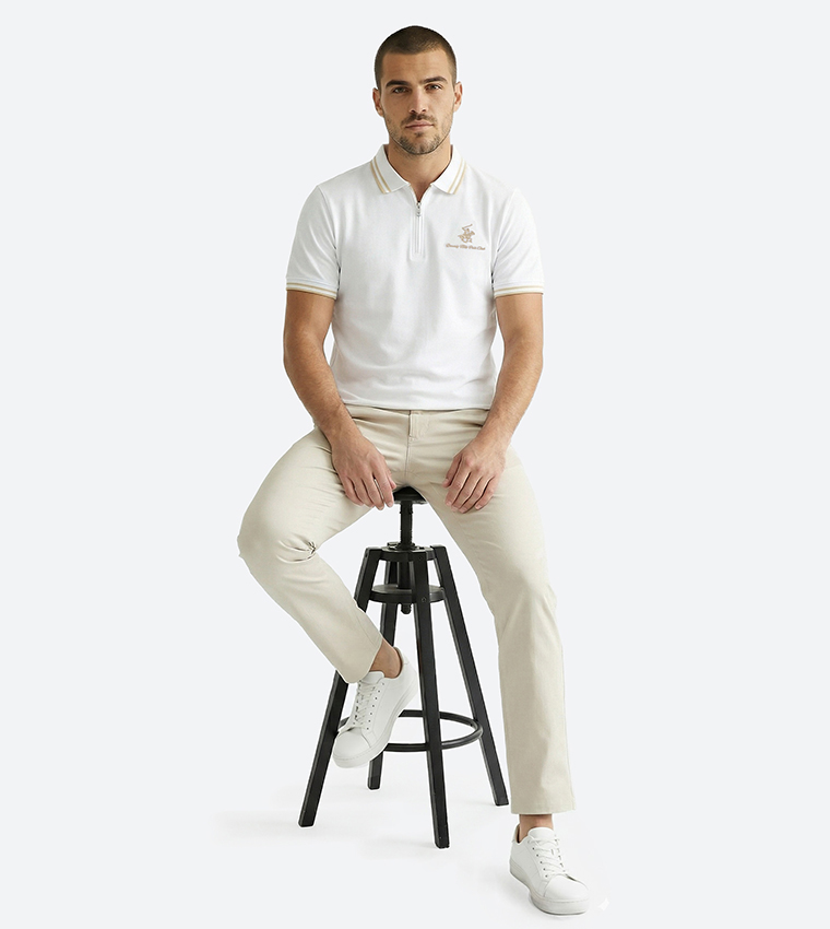 Logo Embroidered Short Sleeves Polo T-Shirt