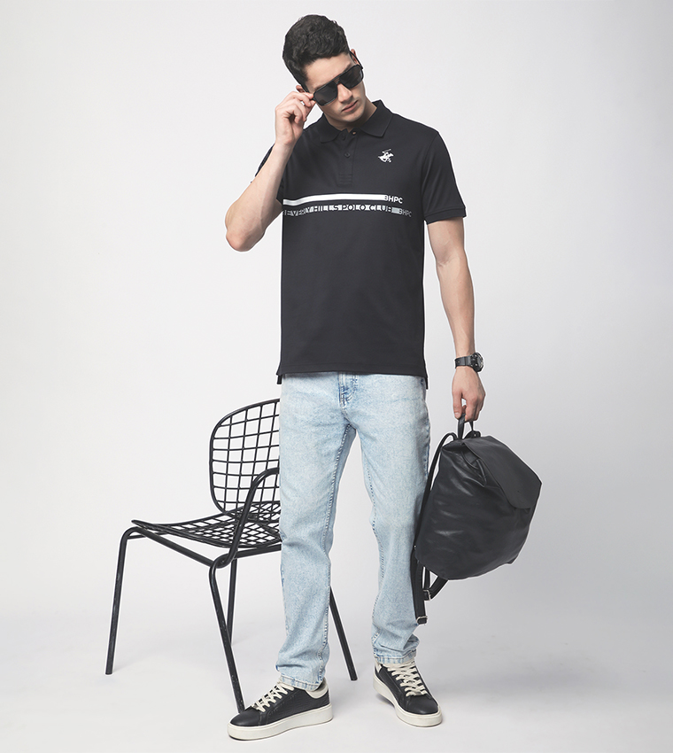 Logo Printed Short Sleeves Polo T-Shirt