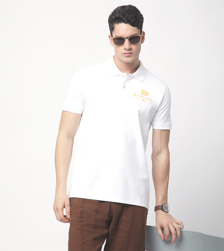 Logo Printed Short Sleeves Polo T-Shirt