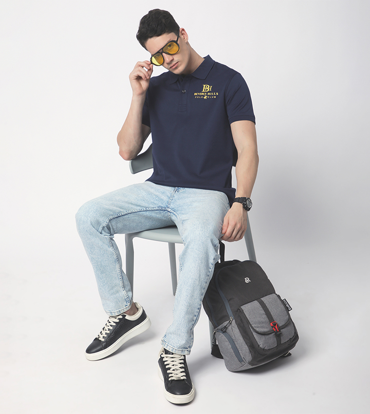 Logo Printed Short Sleeves Polo T-Shirt