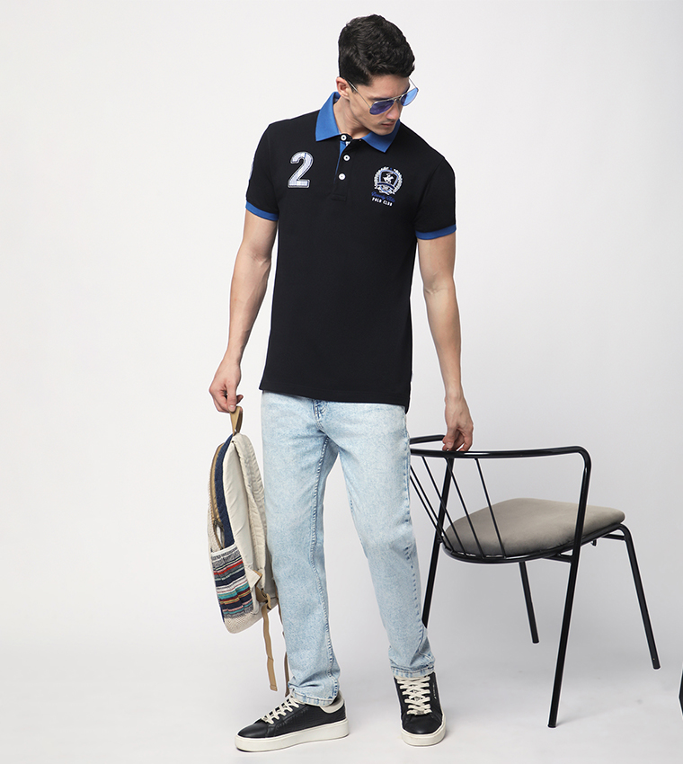 Embroidered Short Sleeves Polo T-Shirt