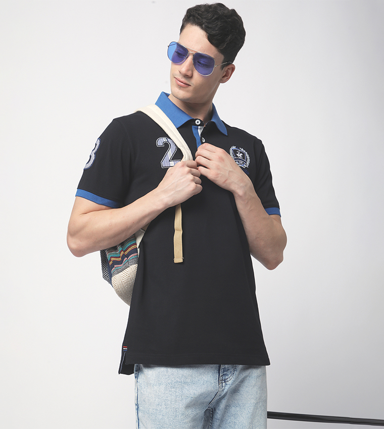 Embroidered Short Sleeves Polo T-Shirt