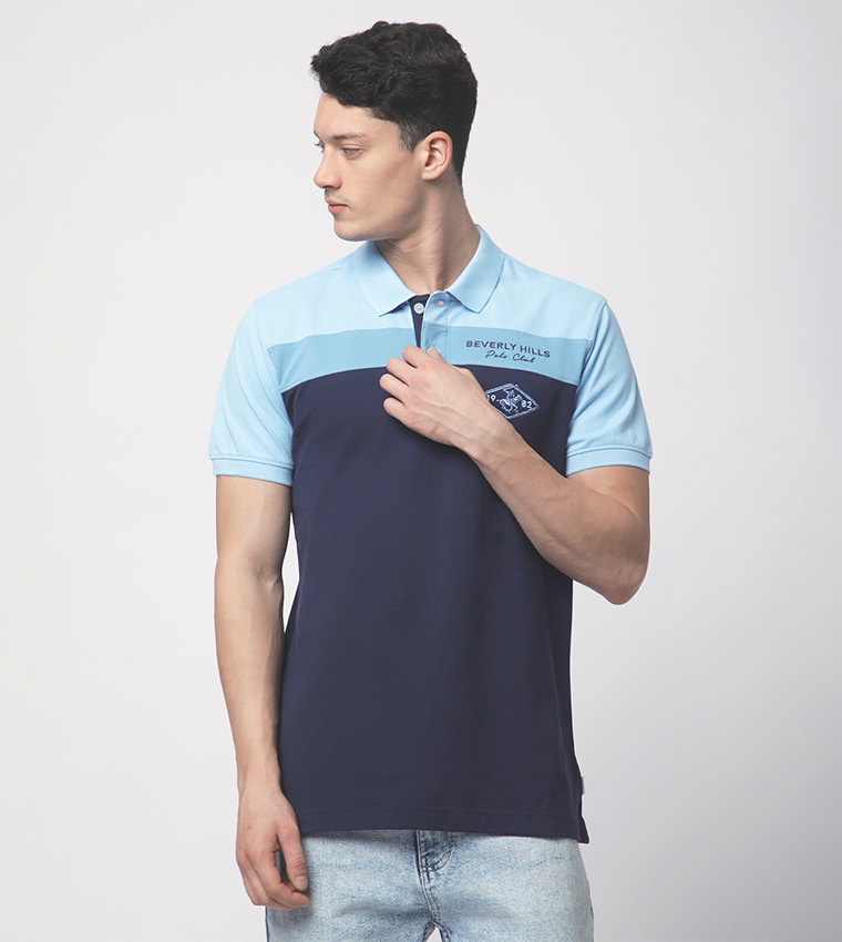 Color Block Short Sleeves Polo T-Shirt
