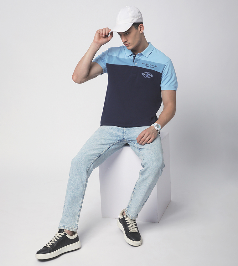 Color Block Short Sleeves Polo T-Shirt