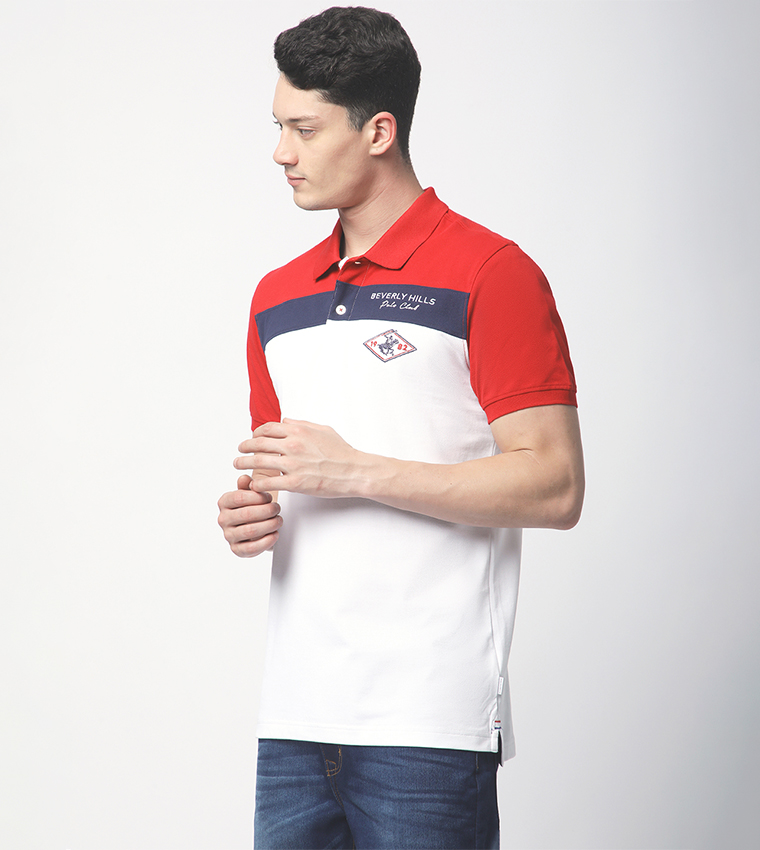 Color Block Short Sleeves Polo T-Shirt