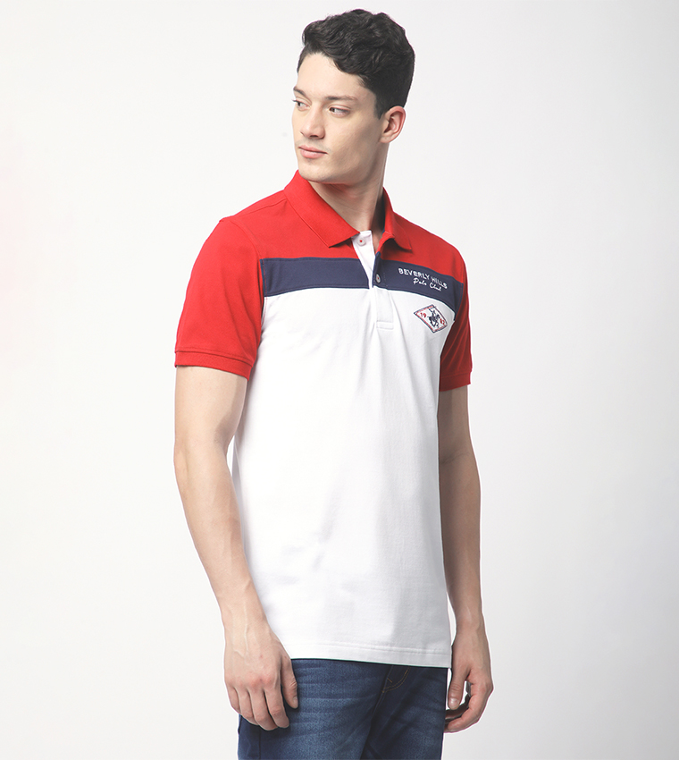 Color Block Short Sleeves Polo T-Shirt