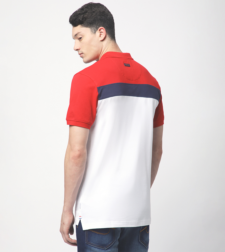 Color Block Short Sleeves Polo T-Shirt
