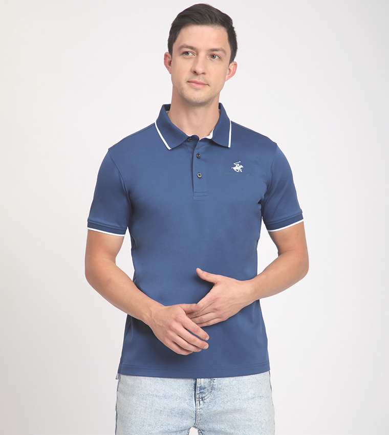 Logo Embroidered Short Sleeves Polo T-Shirt