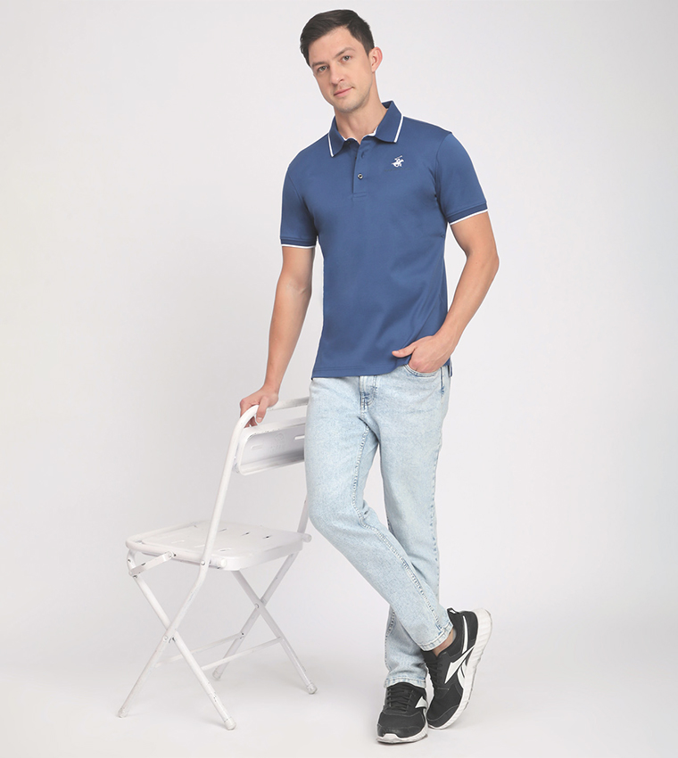 Logo Embroidered Short Sleeves Polo T-Shirt