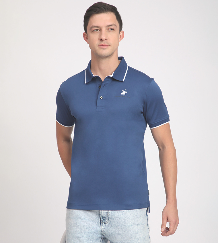 Logo Embroidered Short Sleeves Polo T-Shirt