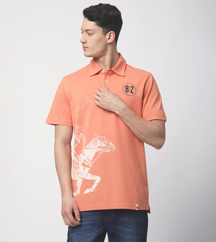 Logo Printed Short Sleeves Polo T-Shirt