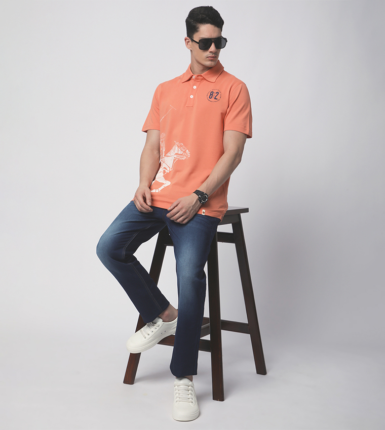 Logo Printed Short Sleeves Polo T-Shirt