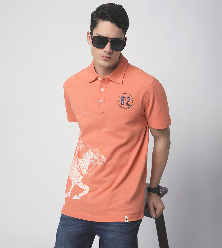 Logo Printed Short Sleeves Polo T-Shirt