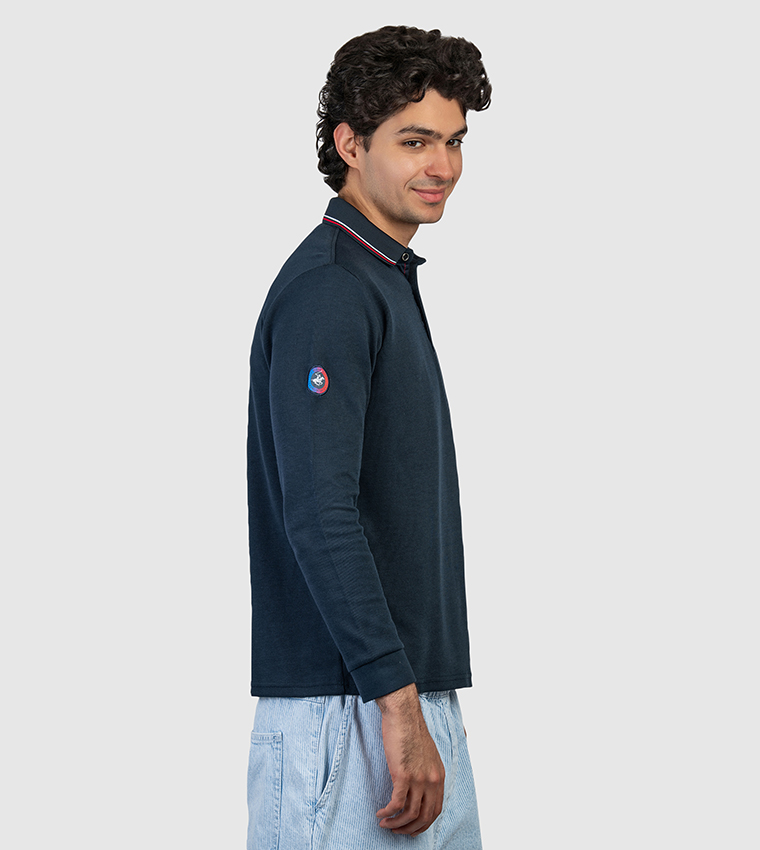Logo Badge Long Sleeves Polo T-Shirt