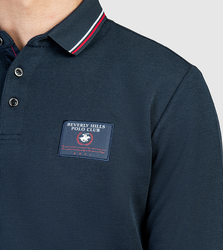 Logo Badge Long Sleeves Polo T-Shirt