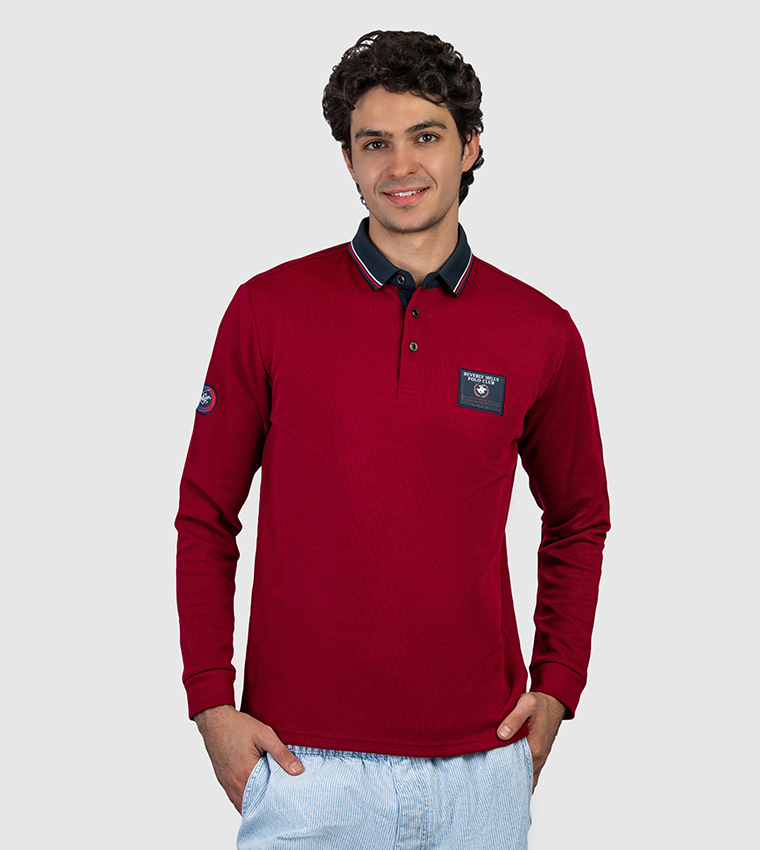 Logo Badge Long Sleeves Polo T-Shirt