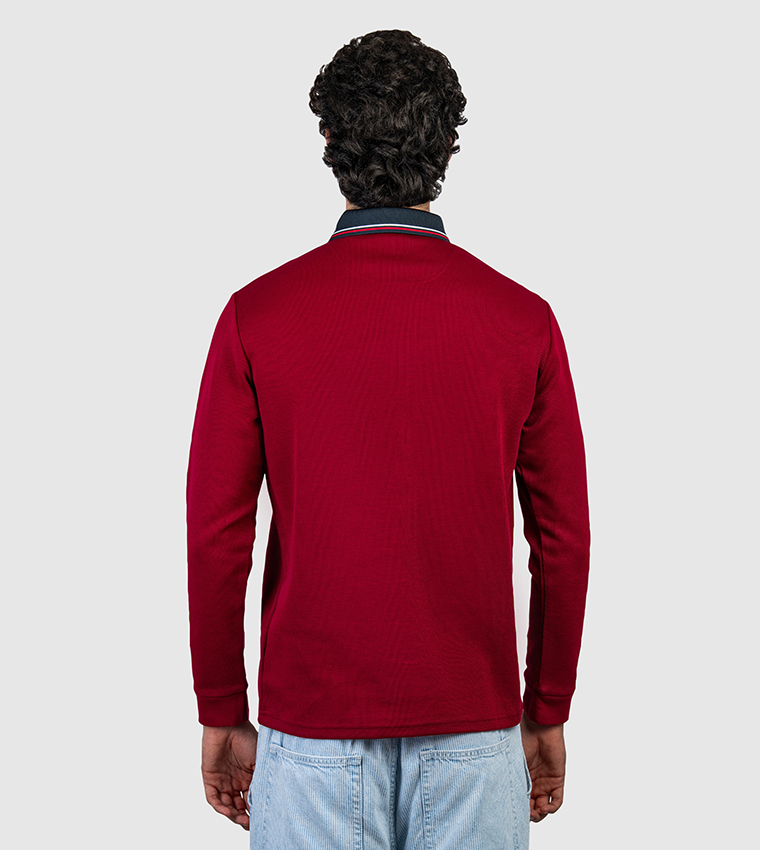 Logo Badge Long Sleeves Polo T-Shirt