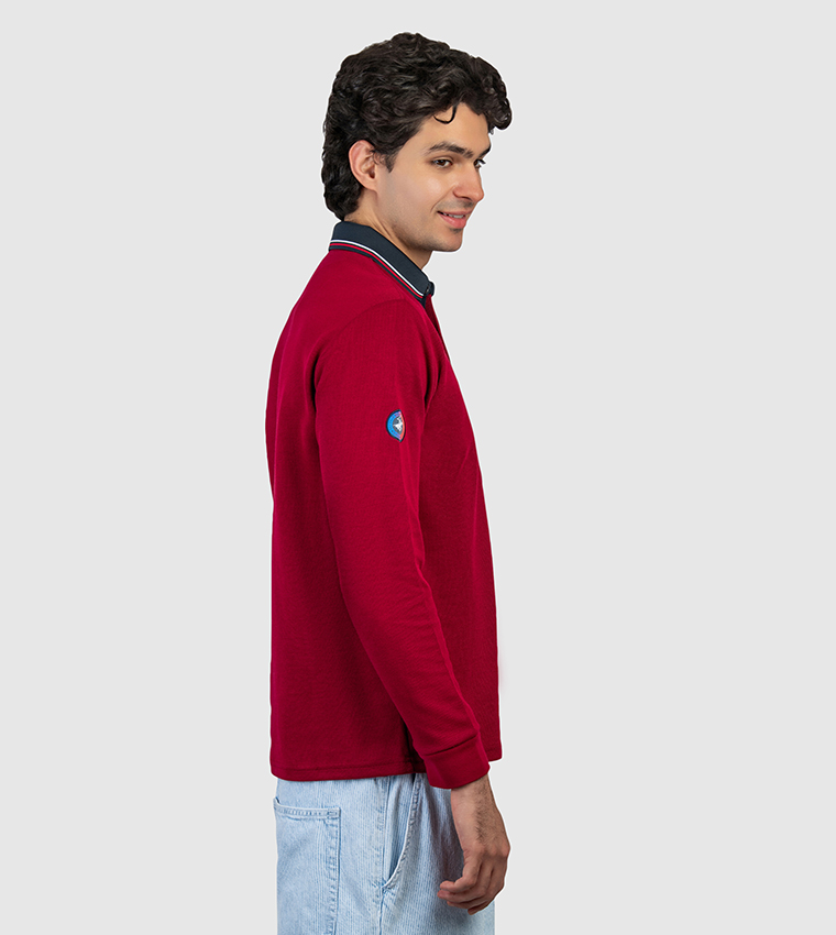 Logo Badge Long Sleeves Polo T-Shirt