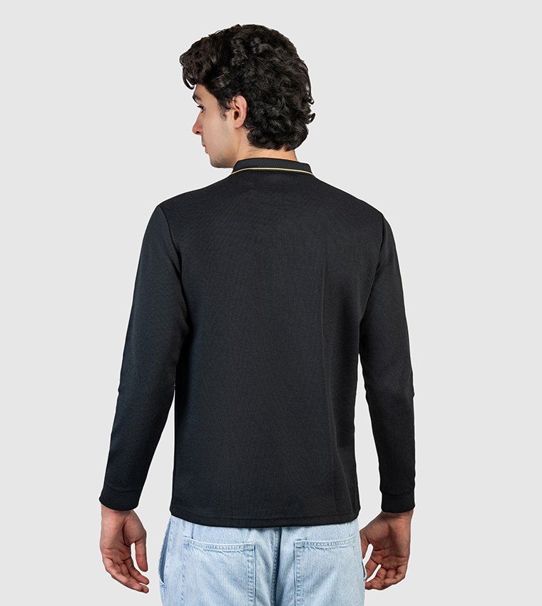 Logo Badge Long Sleeves Polo T-Shirt