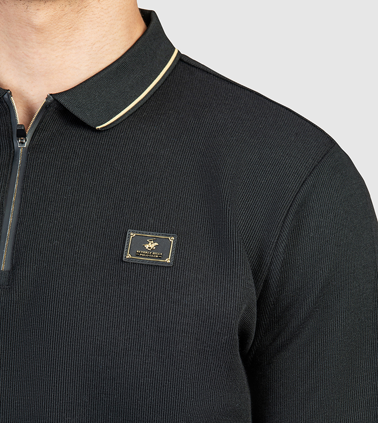 Logo Badge Long Sleeves Polo T-Shirt