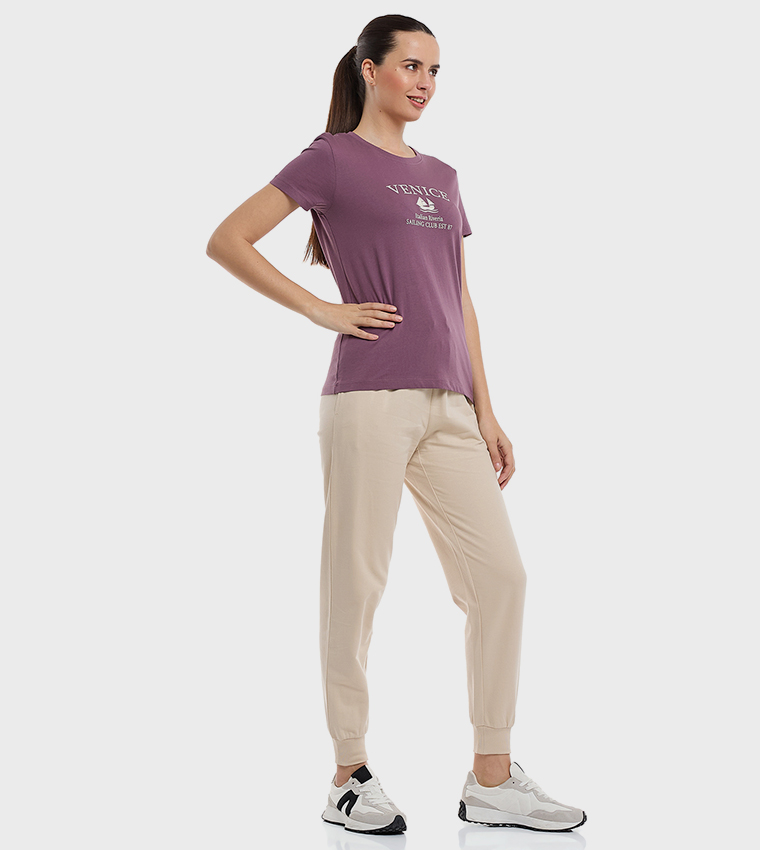 Solid Joggers with Drawstring Waist