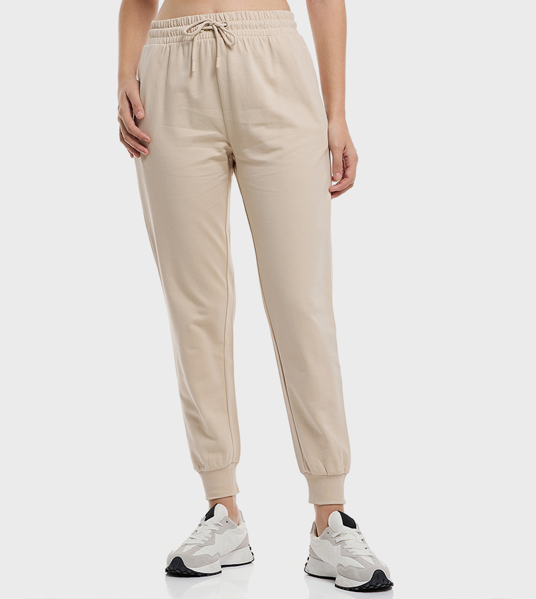 Solid Joggers with Drawstring Waist