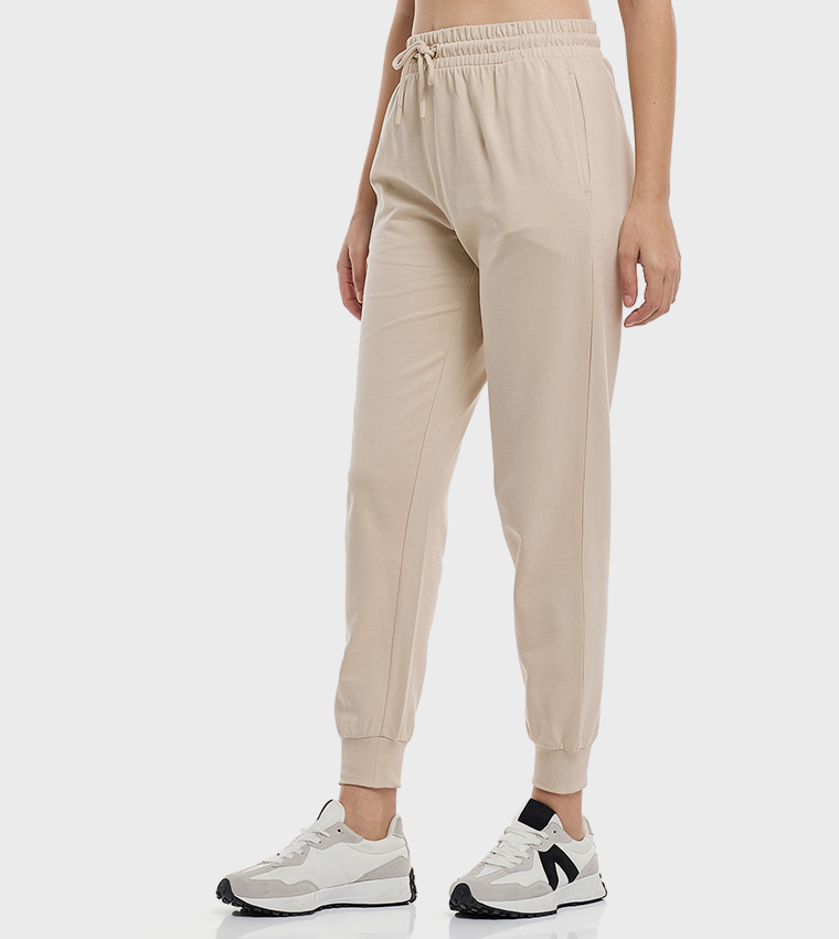 Solid Joggers with Drawstring Waist