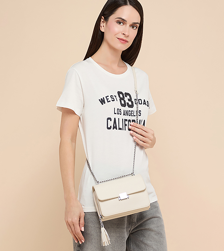 Handbag Rbt Buy R&B Textured Convertible Crossbody Bag In Ivory | 6thstreet UAE