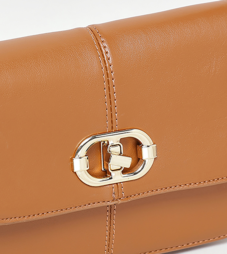 Solid Flap Shoulder Bag
