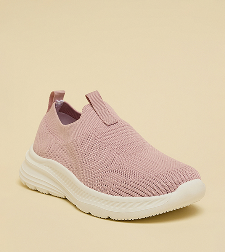 Textured Knitted Slip On Shoes