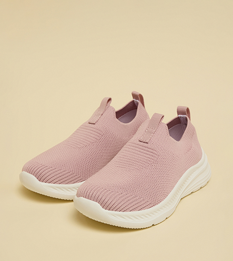 Textured Knitted Slip On Shoes
