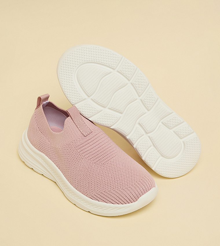 Textured Knitted Slip On Shoes