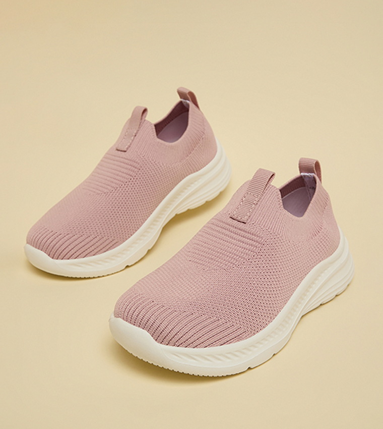Textured Knitted Slip On Shoes