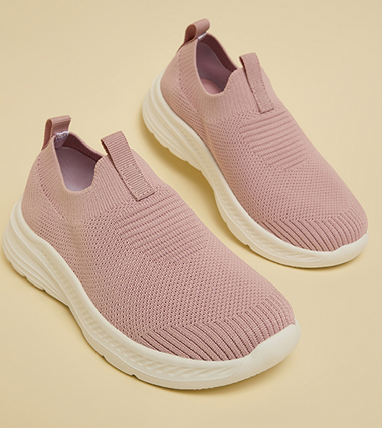 Textured Knitted Slip On Shoes