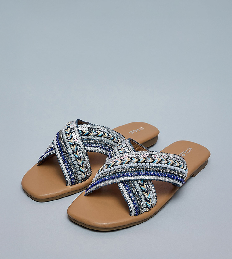 Embellished Flat Sandals