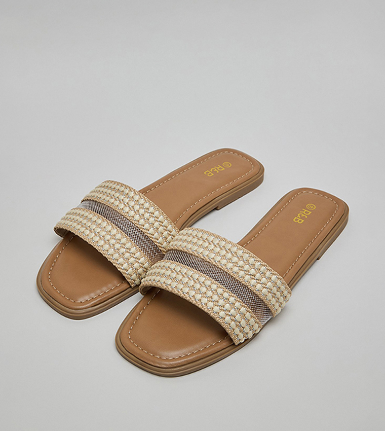 Embroidered Flat Sandals